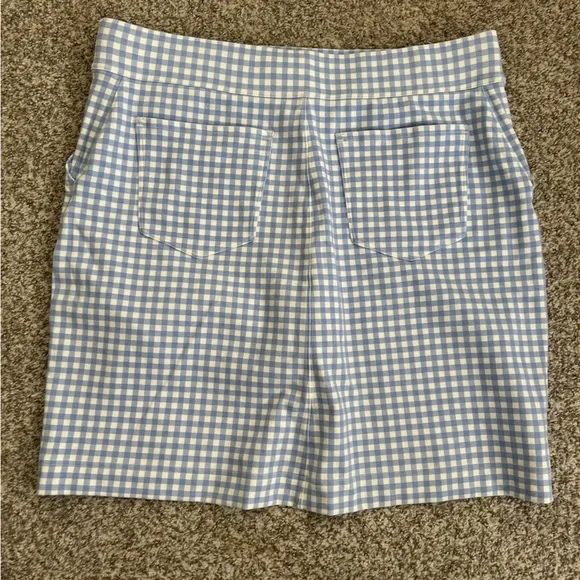 Duluth Trading Co Blue and White Gingham Women's NoGA Naturale Cotton Skort - Picture 6 of 12